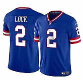 Men & Women & Youth New York Giants #2 Drew Lock Blue Throwback Vapor Untouchable Limited Football Stitched Jersey,baseball caps,new era cap wholesale,wholesale hats